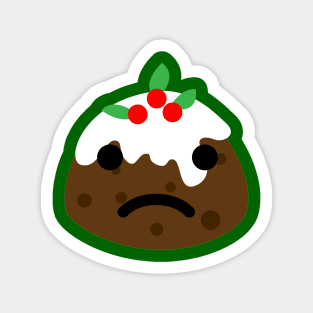 sad christmas pudding Sticker